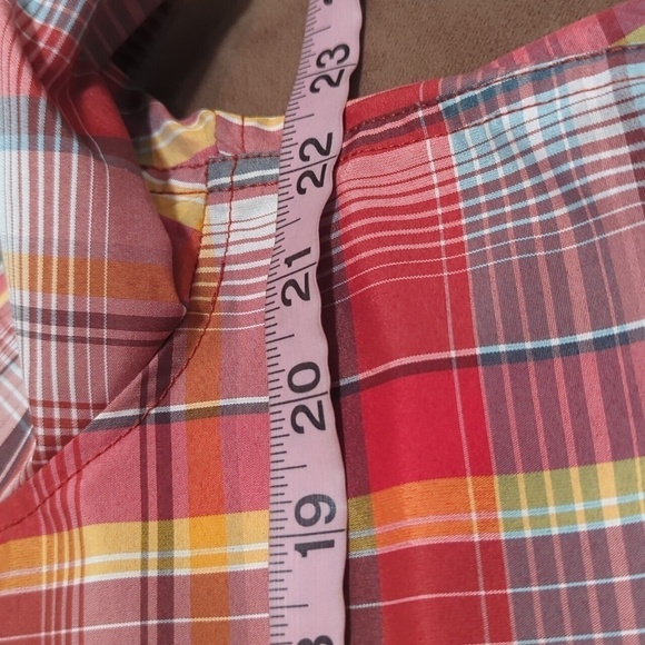 Marmot Men's Short Sleeve Button Down Red/Gold Tartan Plaid Casual Shirt Size M - Picture 7 of 8